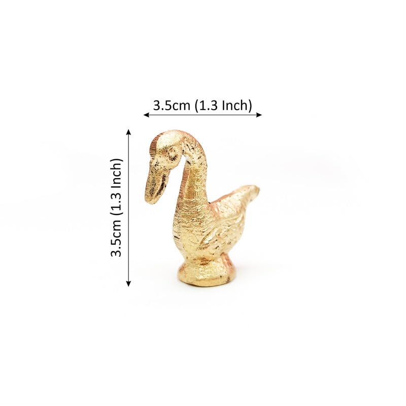 Brass Animal Swan Sculpture Statue Handcrafted Decorative Showpiece Idol for Home, Office Decor (Size : 3.5cm | Weight : 23gm Approxe)