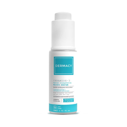 Dermacy Ceramide - 3 Barrier - Strengthening Micro Face Serum | 3 - Essential Ceramides + 2.5% Hyaluronic Acid Complex + ThermoActiv Spring Water | 30ml