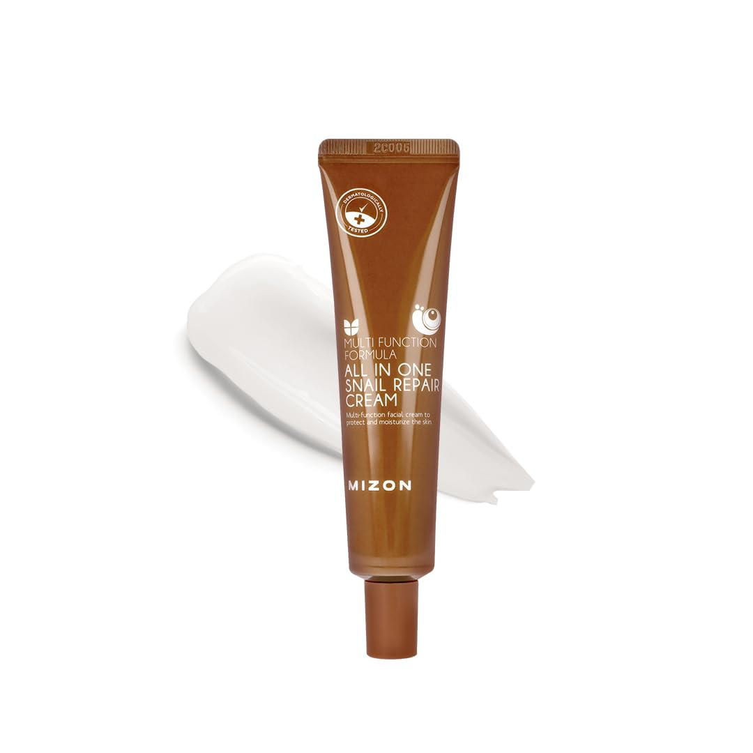 MIZON All in One Snail Repair Cream, Snail Line, Face Moisturizer, Snail Mucin Extract, Wrinkle Care, Blemish Care, Without Stickiness, Korean Skincare (35ml/1.18oz)