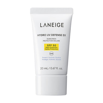 Laneige Hydro UV Defense EX sunscreen tube on a white background