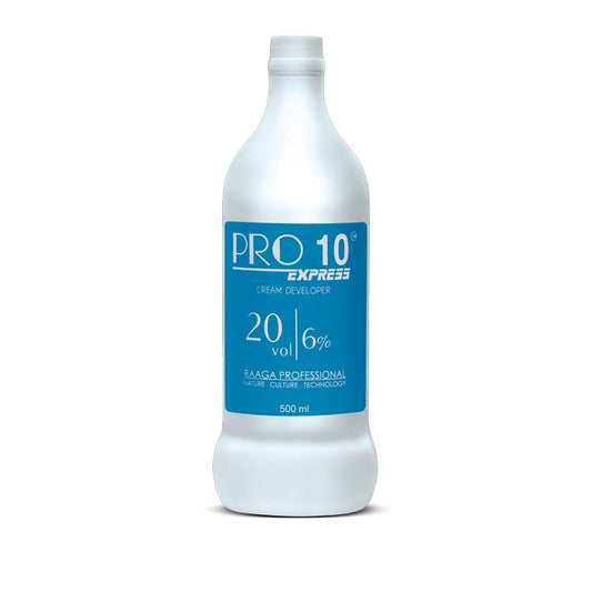 Raaga Professional Pro 10 Express Cream Developer | 20 Vol 6% (500 ml) - Enhance Your Hair Color with Long-Lasting Results | Unlock Vibrant Color Brilliance