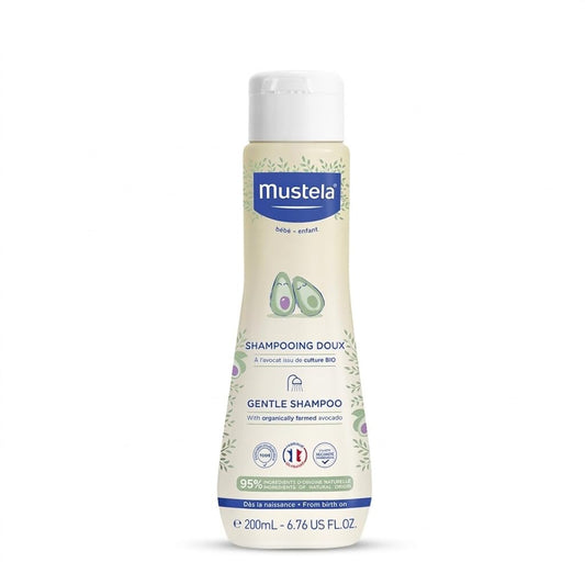 Mustela Gentle Baby Shampoo – Tear-Free Daily Shampoo with 93% Plant-Based Ingredients – Hypoallergenic & Biodegradable – 6.76 fl oz (200 ml)
