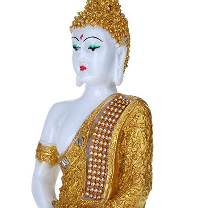 Polyresin Sitting Buddha Idol Handcrafted Statue Showpiece for HomeDecor,Living Room Decoration Gift Items