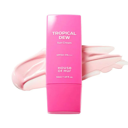 House of Hur Tropical Dew Sun Cream SPF 50+ PA++++ (50ml) Hydrating & Glowy Sunscreen With Dewy Finish, Lightweight, Strong Uv Protection, Infused With Tropical Fruit Extracts