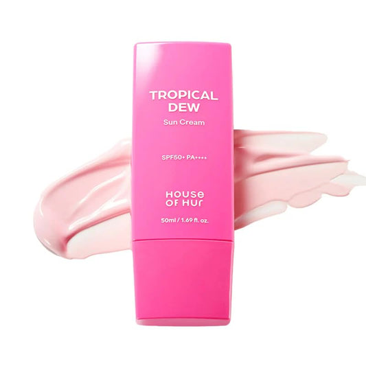House of Hur Tropical Dew Sun Cream SPF 50+ PA++++ (50ml) Hydrating & Glowy Sunscreen With Dewy Finish, Lightweight, Strong Uv Protection, Infused With Tropical Fruit Extracts