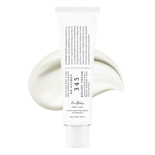 Dr.Altheas 345 Relief Cream, Daily Skin Care Face Moisturizer Korean Intensive Repair & Soothing Acne, Oily, Sensitive Skin Cream with Niacinamide, Panthenol for All Skin Types, 50ml