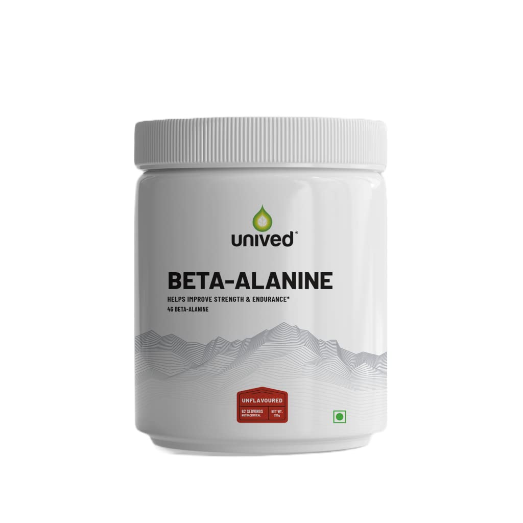 Zephivo Unived Beta-Alanine 4g | Performance Strength Energy Endurance & Muscle PH | Single Ingredient, Flavorless & Caffeine Free Pre Workout | 62 Servings, 250g
