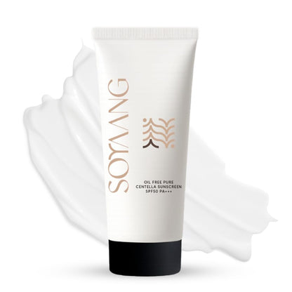 Soyaang Oil-Free Centella Sunscreen SPF50 PA+++ for Indian Men with Niacinamide, Zinc Oxide & Madecassoside | No White Cast | Lightweight, Pore-Minimising Sun Protection | 50g