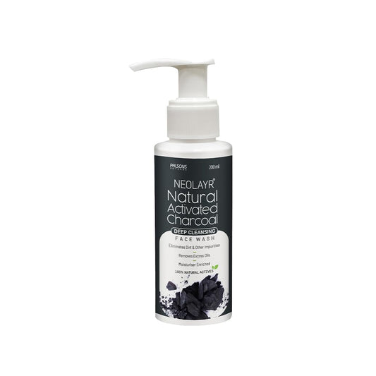 NEOLAYR Activated Charcoal Deep Cleansing Face Wash | Eliminates Dirt & Other Impurities | Removes Excess Oils - Added Moisturiser,200 ml