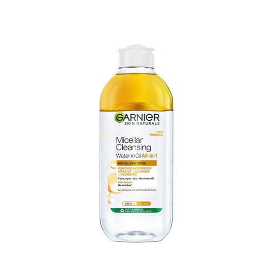 Garnier Micellar Cleansing Water bottle on a white background