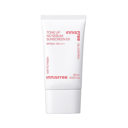 Innisfree sunscreen tube on a white background