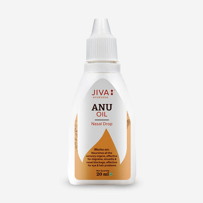 Jiva Anu Oil 20ml | 100% Ayurvedic Formulation | Clears blocked Channels Of Nasal Passage | Prevents Hair Loss & Graying | Helps With Heahache, Migrane & Sinus Disease (Pack of 2)