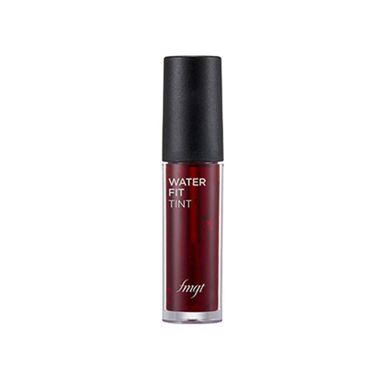 Lip tint with black cap and red body on a white background