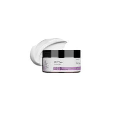Cosmetic jar of retinol night cream with a white background