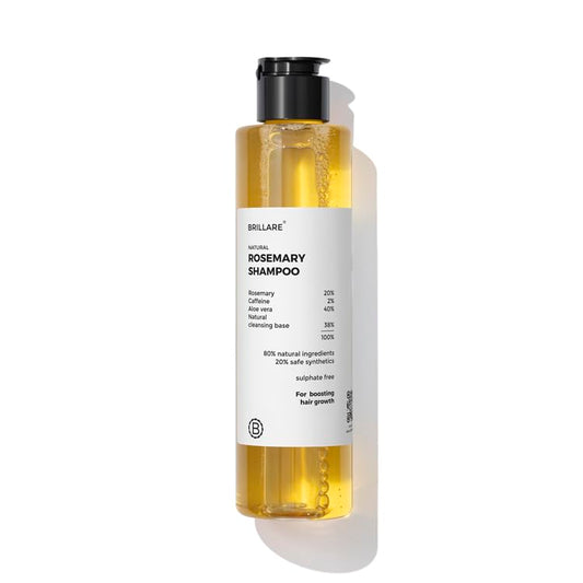 Brillare 20% Rosemary Shampoo with 2% Caffeine for Hair Growth & Hair Fall Control | Reduces Breakage, Retains Moisture & Strengthens Roots
