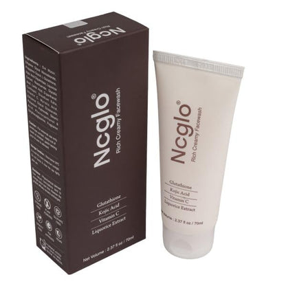Ncglo Face Wash with Glutathione, Kojic Acid Dipalmitate, Liquorice, Niacinamide, Glycolic Acid, Lactic Acid, D-Panthenol, Vitamin-C for Skin Brightening and Cleansing