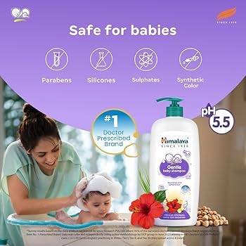 Himalaya Gentle Baby Shampoo 400ml | No Tears Formula | Mild & Safe Daily Cleanser | Gently Cleanses, Softens & Nourishes Baby’s Hair | Soap-Free & pH Balanced