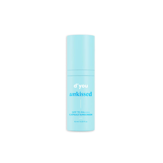 d'you unkissed Serum Sunscreen Broad Spectrum SPF 70+ & PA++++ No Whitecast Hydrating & Cooling 14 Soothing Plant Extracts 10ml