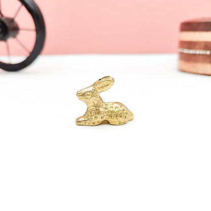 Brass Animal RABIT Sculpture Statue Handcrafted Decorative Showpiece Idol for Home, Office Decor (Size : 3cm | Weight : 26gm Approxe)
