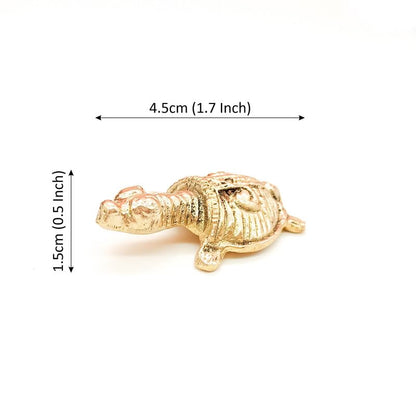 Brass Animal Turtle Sculpture Statue Handcrafted Decorative Showpiece Idol for Home, Office Decor (Size : 4.5cm | Weight : 24gm Approxe)