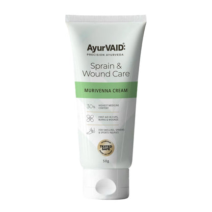 Murivenna Cream 50g | First & Only TESTED SAFE for Heavy Metals & Microbial Load | Ayurveda First-Aid Cream for Cuts, Burns & Sprains | 30% Highest Medicine Content | With Aloe & Moringa