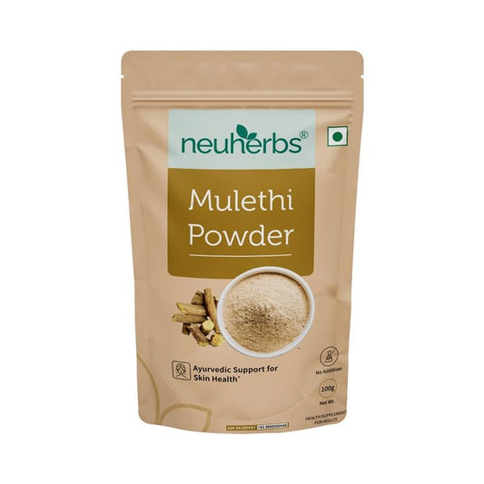 Neuherbs Mulethi Powder - 100g | Yashtimadhu Licorice/Glycyrrhiza Glabra Powder For Glowing & Healthy Skin | Herbal Supplement To Boost Immunity | 100% Pure & Natural No Added Preservatives