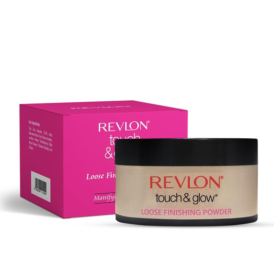REVLON Touch & Glow Loose Finishing Powder Medium Shade | Long Lasting Matte Setting Powder for Medium & Wheatish Skin