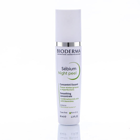 Bioderma Sébium Night Peel skincare product on a white background