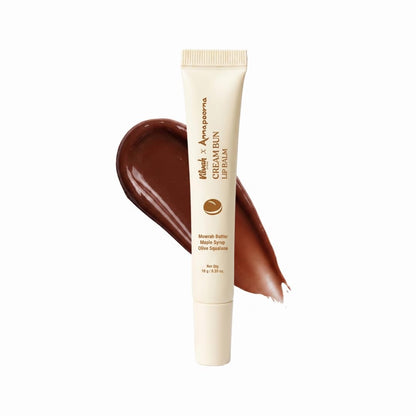 Vilvah Cream Bun Lip Balm | Hydrating & Nourishing Lip Balm for Dry, Chapped Lips | Soft Brown Tint with Mowrah Butter, Maple Syrup & Olive Squalane | Heals, Moisturizes & Evens Lip Pigmentation | 10 g