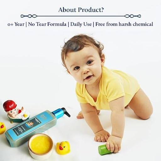 Blue Nectar Baby Shampoo for Kids with Natural Ghee | No Tear Formula | Natural Baby Care Product for New Born | For 0+ Years | Mild Shampoo for Dry & Sensitive Skin (200ml, 14 Herbs)
