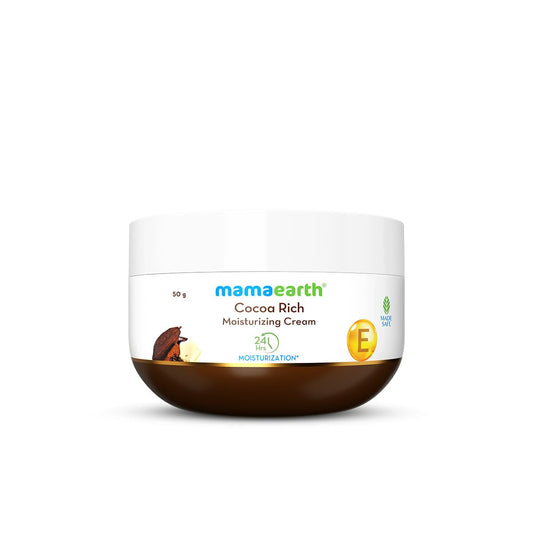 Mamaearth Cocoa Rich Moisturizing Cream with Cocoa Butter & Vit E for Deep Nourishment 50g | For Face, Hand & Body | 24H Long-lasting Moisturization | Non-Greasy & Quick Absorbing | All Skin Types