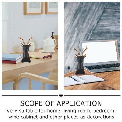 Deer Showpiece Figurines for Home Decor Living Room Decoration Modern Animal Figurines for Home Decor (11'', Black, Resin)
