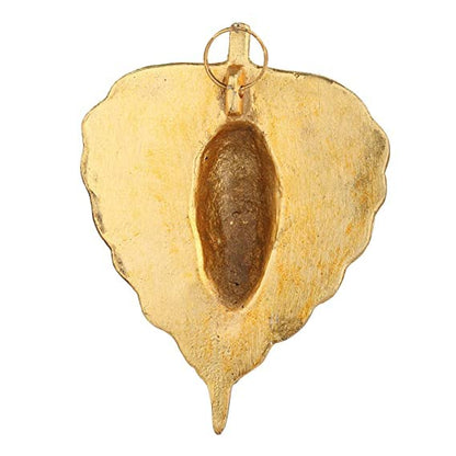 Heaven Decor White Peepal Leaf Gaenesh god Idol Decorative murti Wall Hanging
