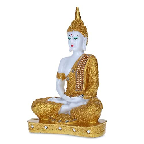Polyresin Sitting Buddha Idol Handcrafted Statue Showpiece for HomeDecor,Living Room Decoration Gift Items