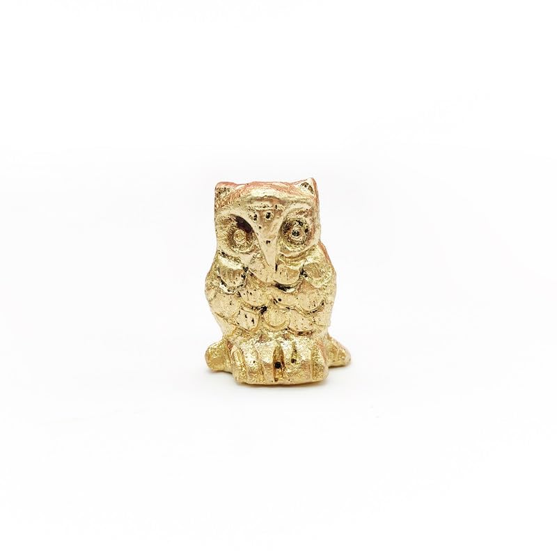 Brass Animal Owl Sculpture Statue Handcrafted Decorative Showpiece Idol for Home, Office Decor (Size : 3cm | Weight : 25gm Approxe)