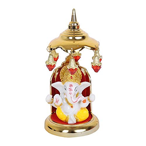 Marble Resin Lord Ganesha Idol Fiber showpiece for car Dashboard, Gifts and Home Decor (Small)
