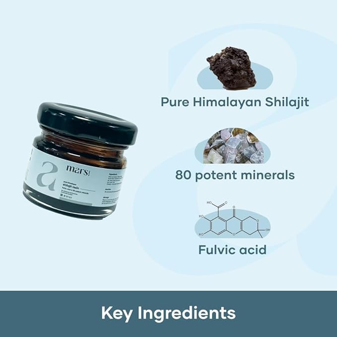 mars by GHC Authentic 100% Pure Himalayan Shilajit Resin (15G) - Elevate Stamina,Immunity,And Vitality With Unrivaled Purity,Exceptional Value For Single Quantity,Single Power