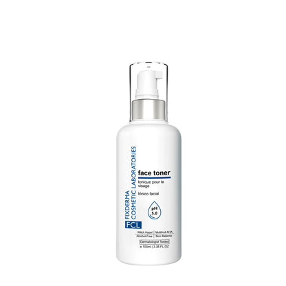 FCL Face Toner, minimizes enlarged pores, exfoliates impurities, refreshes the skin, reduces inflammation, controls oil production, imparts glowing skin, suitable for all skin types, 100ml
