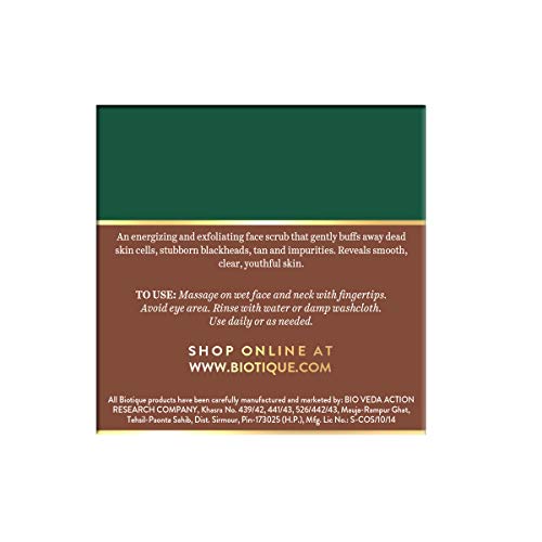 Product packaging with text on a green and brown background