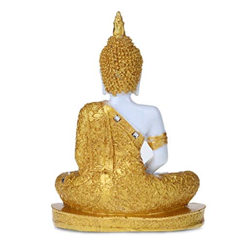 Polyresin Sitting Buddha Idol Handcrafted Statue Showpiece for HomeDecor,Living Room Decoration Gift Items