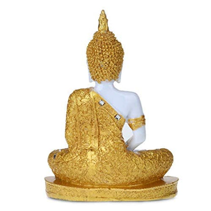 Polyresin Sitting Buddha Idol Handcrafted Statue Showpiece for HomeDecor,Living Room Decoration Gift Items