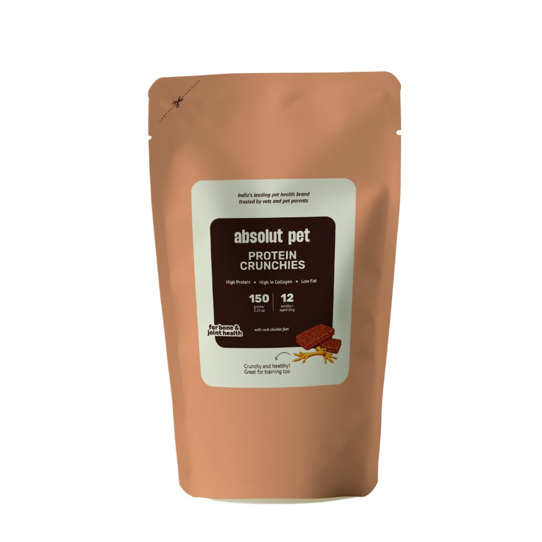 Absolut Pet Chicken Feet Protein Bars, Low Fat Natural Dog Treats | 150g | Protein bars with dehydrated chicken feet - low fat, high protein and a natural source of calcium for strong dogs.