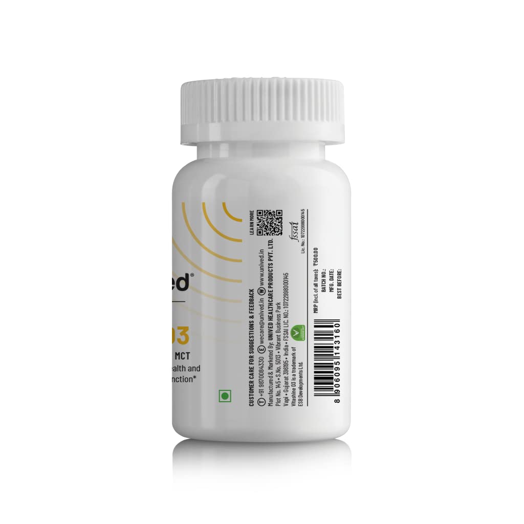 Zephivo Unived Basics Plant-Based Vegan Vitamin D3 from Lichen, 600 I.U. for Bone, Cognitive, Immune Health, 60 Vegan Capsules, One Daily (2 month supply)
