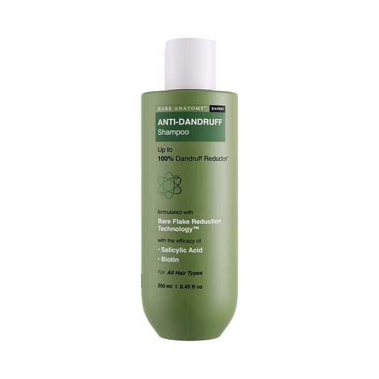 Bare Anatomy Anti-Dandruff Shampoo | Up To 100% Dandruff Reduction | ZPTO-Free | pH 5.3 | Salicylic Acid, Piroctone Olamine, Biotin & Menthol | Non-Drying Formula | Suitable for Men & Women | 250 ml