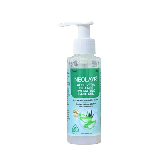 NEOLAYR Aloe Vera Oil-Free Hydrating Face Gel | For Oily and Acne Prone Skin | Vitamin B5 | Aloe Vera Extract | 100 GM | For Men & Women
