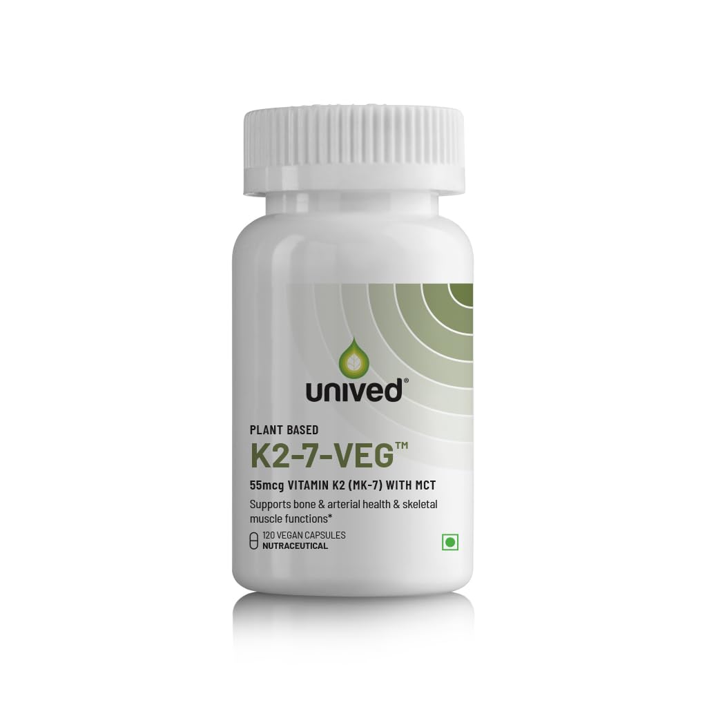 Zephivo Unived Vitamin K2-7 (MenaquinGold) 55mcg, Plant-Based Vitamin MK-7, For Optimal Calcium Absorption, Heart & Bone Health
