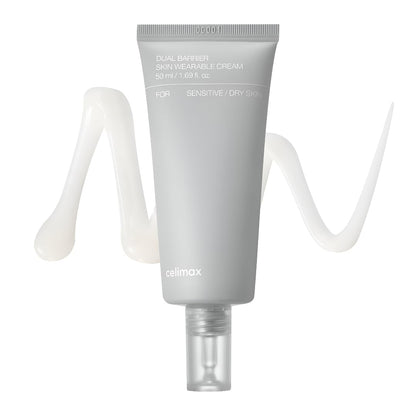 Celimax Dual Barrier Skin Wearable Cream (50ml) | 72H Hydration Barrier Repair | 5 Ceramides Hyaluronic Acid | Soothes Redness Irritation | Derma-Tested, Paraben-Free | Korean Skincare for Dry Sensitive Skin
