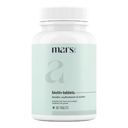 mars by GHC Ultimate Hair Care Combo: Biotin Tablets and 0.5mm Derma Roller | Promote Hair Growth, Strengthen Hair, Achieve Glowing Skin | Combat Nail Brittleness | Suitable for All Skin Types