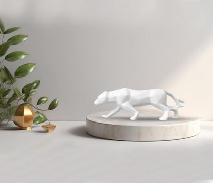 Modern Geometric White Panther for Home Decor (Pack of 1, White)