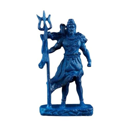 Shivji Idol for Car Dashboard, Home Temple & Office Desk | Compact Resin Mahadev Murti for Puja Room, Table Decor & Spiritual Gift | Small Lord Shiva Statue (Lord Shiva Statue with Trishul)
